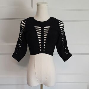 Hera Collection Black Strappy Blouse